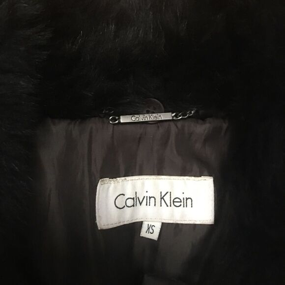 Calvin Klein down puffer jacket with fur collar XS - Picture 13 of 16